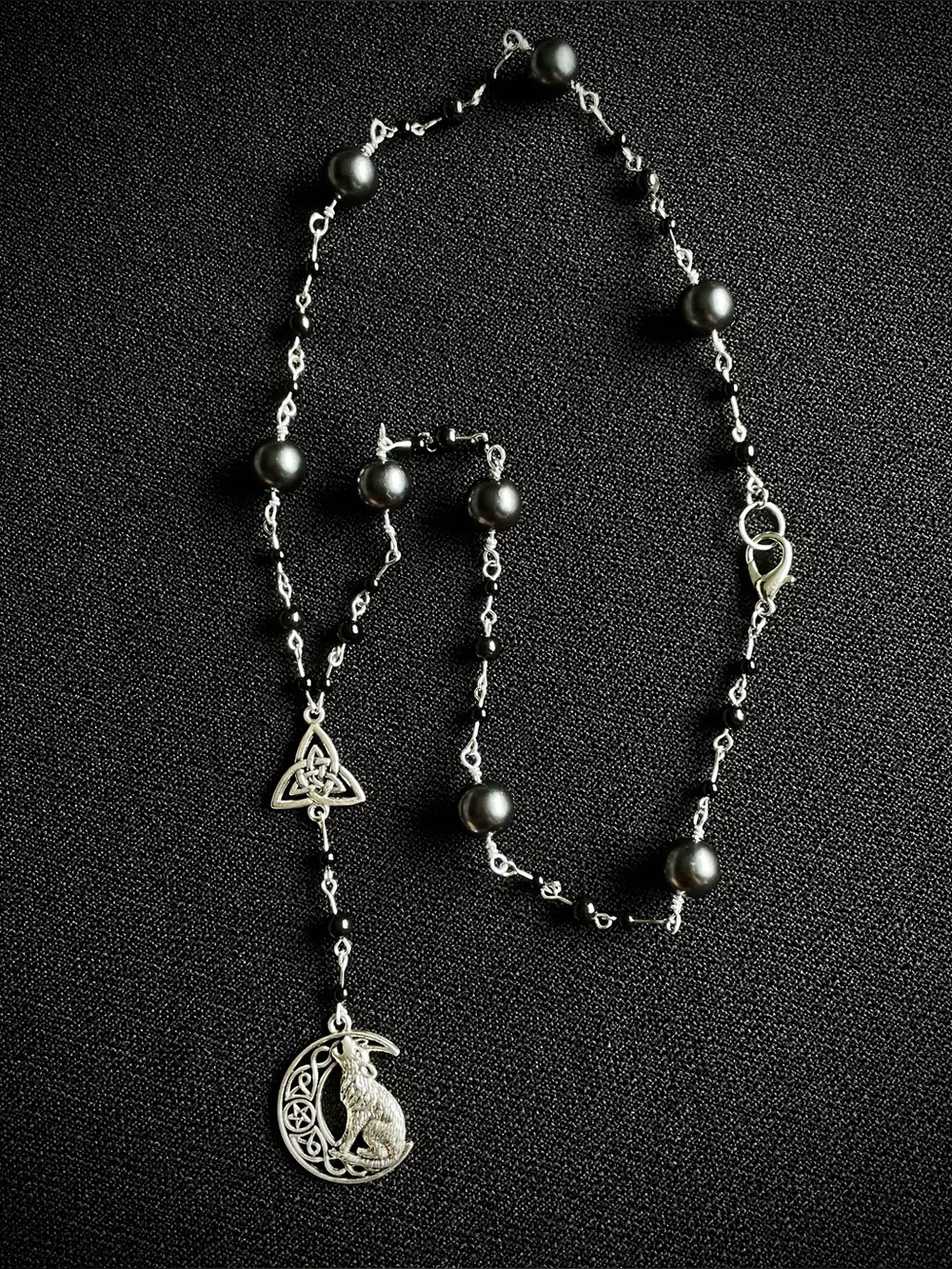 Handmade Wiccan Moon Long Necklace